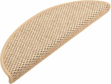 Килимок на сходи ZEYUAN з сизалю, 15 шт., 56x20 см, світло-бежевий. Антиковзка підкладка для сходів