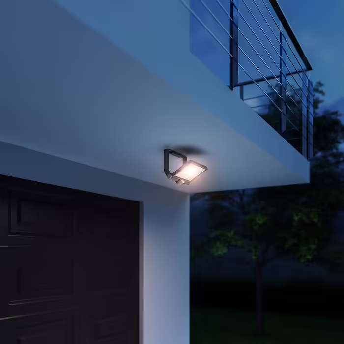 Steinel LED Outdoor Floodlight XLED ONE XL Anthracite, 42.6 W Floodlight, 4200 lm, Aluminum, for Driveway, House and Garden, 065225
