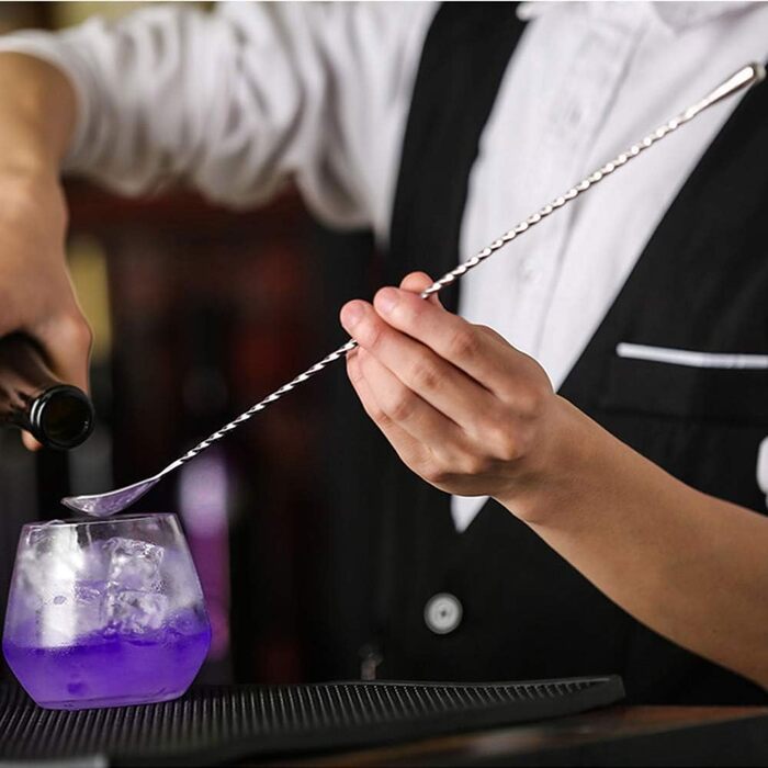 Набір з 4 коктейльних ложок Barlöffel з нержавіючої сталі 304, 30 см, сріблястого кольору, для барменів та дому