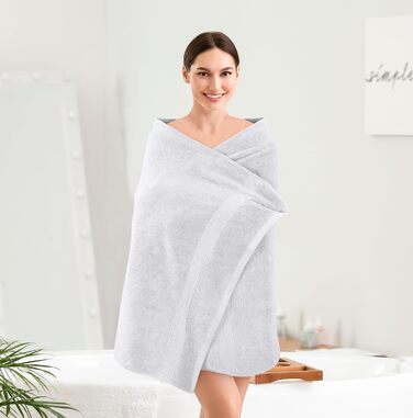Комплект банних рушників Utopia Towels, сріблясті – 100% бавовна, 600 г/м², швидковисихаючі, дуже поглинаючі, м'які, 4 шт.