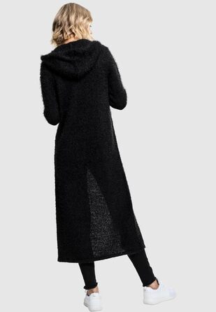 Кардиган жіночий Urban Classics з капюшоном та пір'ям, чорний