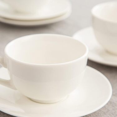 LOVECASA Кавовий сервіз з порцеляни, Sweet, 12-ти частинний, 230 мл, білий, для 6 осіб
