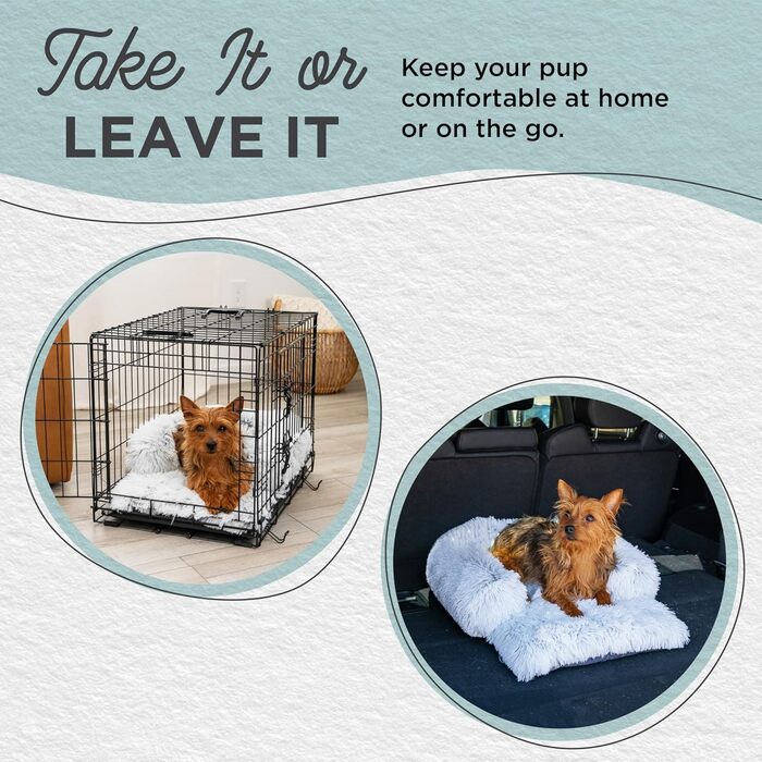 Круглий лежак для тварин Best Friends by Sheri The Original Calming Donut Lux - заспокійливий лежак з штучного хутра, 58 x 58 см (з валиком для шиї, матрац, 65 x 51 x 18 см, Frostgrau)