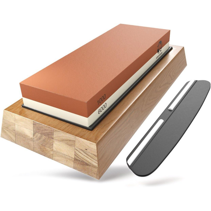 Шліфка для ножів Kingfisher 1000/6000 грінь, з підставкою, для професійного заточування ножів та інструментів, з кутовою наставкою