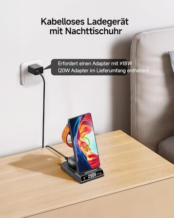 Бездротова зарядка 3-в-1 для Samsung Galaxy S25 Ultra, Watch 8/Ultra/7/6, Buds 3/3 Pro (Tech Grey)