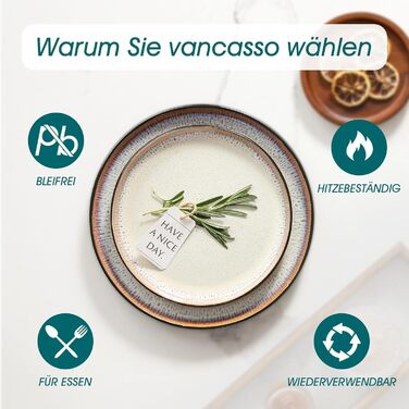 Набір посуду vancasso AMBER (24 шт) для 6 осіб: тарілки, супові тарілки, десертні тарілки, миски, з каменю, ручної роботи, смарагдовий колір, безпечний для миття в посудомийній машині