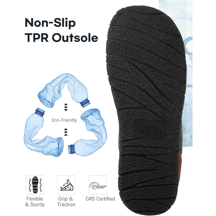 Чоловічі в'язані домашні капці LongBay з піною Memory Foam, дихаючі, для дому та вулиці, розмір 44 EU, чорні