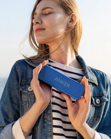 Портативна Bluetooth колонка Anker SoundCore 2, блакитна: потужний звук, глибокий бас, 24 год роботи, водонепроникність IPX7, сумісна з iPhone, Galaxy