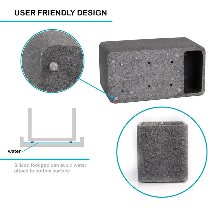 Органайзер для ванної кімнати ZCCZ: великий тримач для зубних щіток та чаша для косметики з гранітною текстурою