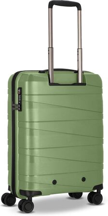 Чохол-валіза REDOLZ Hartschalen Check-in Essentials 10 | Великий XL валіза-ролер 50 x 30 x 76 см з легкого поліпропілену | 4 подвійні колеса, TSA | Зелений металік