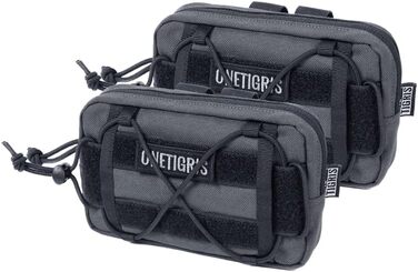 OneTigris EDC сумка для корму для собак, MOLLE кишеня для рюкзака, ідеально підходить для дресирування собак, сумісна з шлейками (2 шт - сірий)