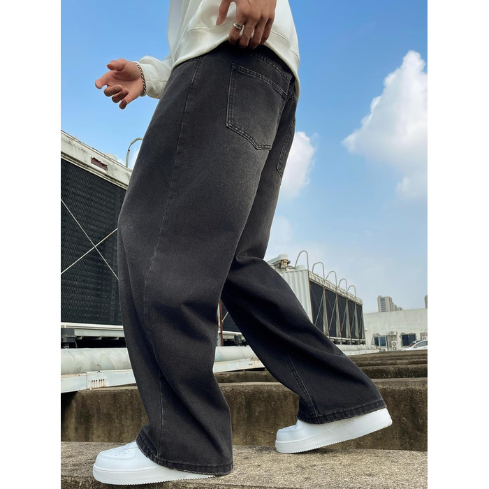 Чоловічі джинси Zewool Baggy Hip Hop, широкі, вузькі до низу, стрейч-денім, чорні, розмір M