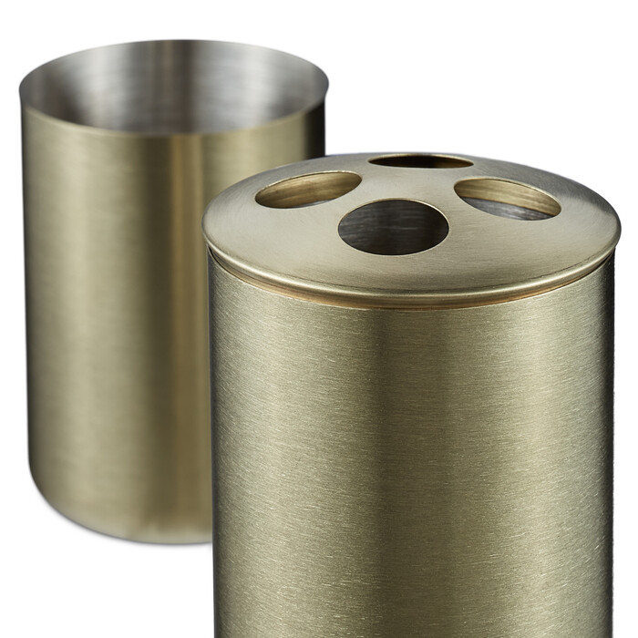 Relaxdays 4-Piece Bathroom Set, Stainless Steel