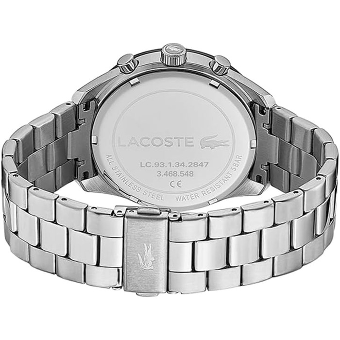 Чоловічий годинник Lacoste Boston Chronograph: шкіряний або металевий браслет, чорний циферблат
