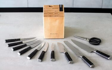 Набір ножів KitchenAid Gourmet з японської сталі (11 шт) з точилкою та дерев'яним блоком