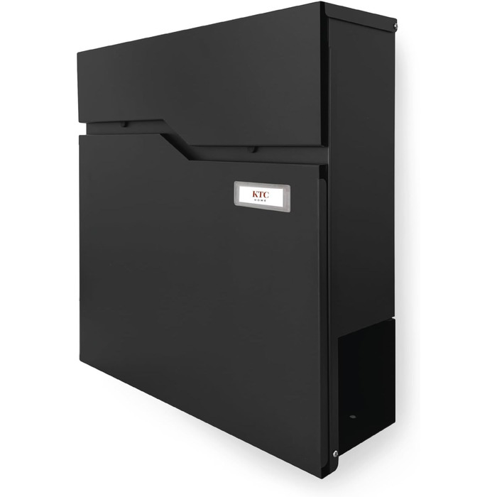 Поштова скринька KTC Home Premium Postlux 4.0 з табличкою для імен, чорна - стійка до УФ-випромінювання та погодних умов, порошкове покриття