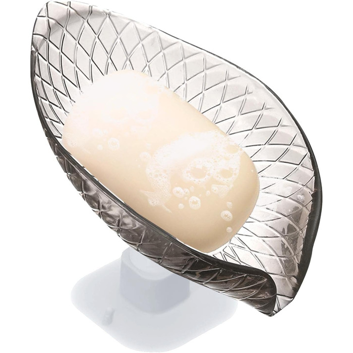 Чорна мильниця з присоском | Прозора мильниця для душу та ванни | Мильниця для мила, рушників та аксесуарів