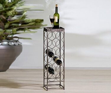 CASABLANCA Wine Bottle Rack 'Albana' 78 CM Antique Gold Effect