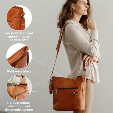 Сумка через плече Berliner Bags Siena Vintage з натуральної шкіри, коричнева - жіноча сумка-месенджер