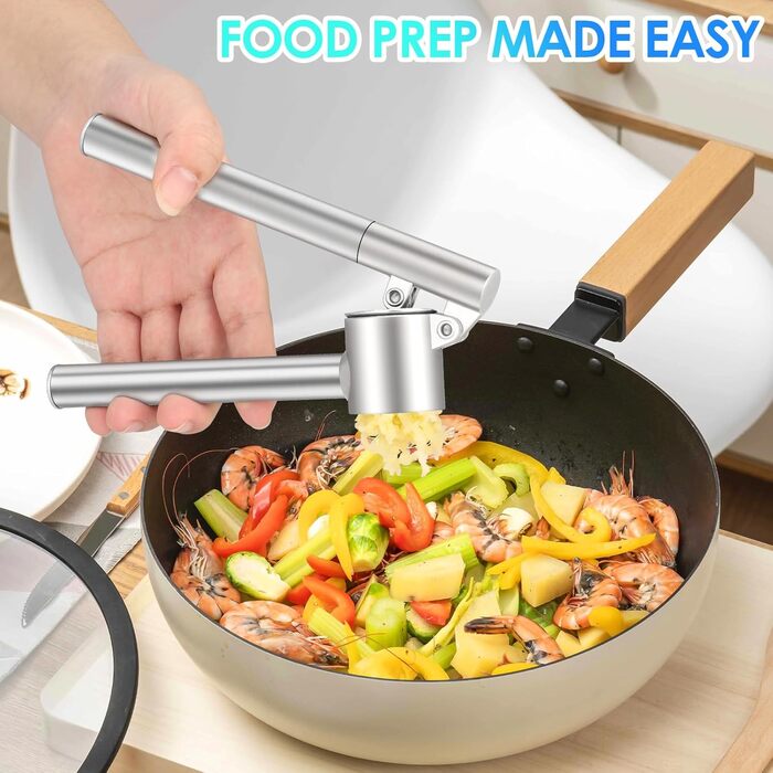 Прес для часнику з нержавіючої сталі - практичний кухонний помічник, міцний та стабільний