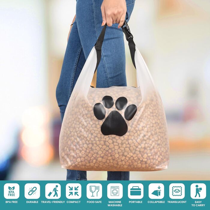 Сумка для зберігання корму для собак BELLE VOUS, 9 л - туристична сумка для корму, зручна для подорожей