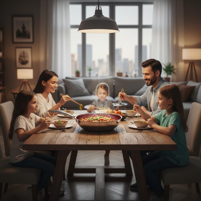 FIXLINE® Вок з антипригарним покриттям 28 см - без PTFE, для всіх плит (індукція), можна використовувати в духовці до 230°C, легко миється, ідеальний подарунок