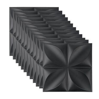 3D панелі стінові ПВХ чорні, декоративні панелі для стін та стелі, геймерські панелі для вітальні та спальні, 2 шт.