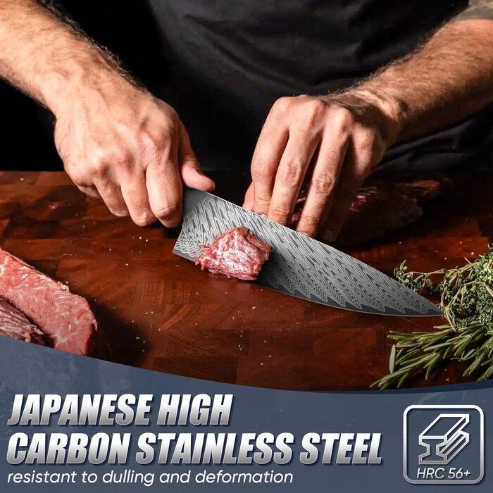 Професійний кухонний ніж Dragon Riot з ручкою з епоксидної смоли, гострі кухонні ножі шеф-кухаря з піхвою (кухонний ніж)