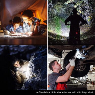 LED ліхтарик Blukar: надпотужний, з зумом, 5 режимів, водонепроникний IPX6, для кемпінгу, риболовлі та активного відпочинку