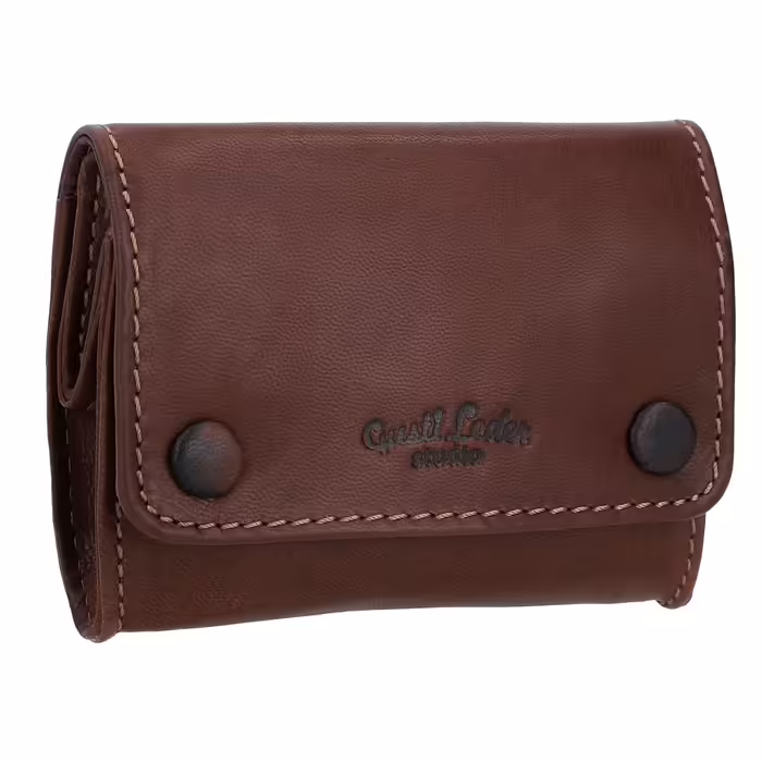 Gusti Tabaktasche Leather - Lutz Spinning Wheel Tobacco Pouch Fine Cut Pouch Brown Leather