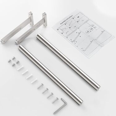 Тримач для рушників YUMORE, подвійний, 40 см, з нержавіючої сталі, для ванної кімнати та кухні, сріблястого кольору