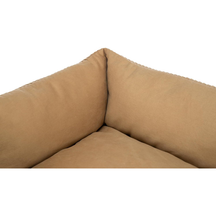 ТРИКСІ Лежанка для собак Марлі 80 x 60 см – кутовий собачий кошик для середніх собак, зручна лежанка з високоякісним бавовняним покриттям Canvas, м'яка та пральна – 37691 (Окре, 60 x 50 см)