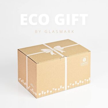 Набір келихів для вина Krosno Glasmark 6 шт. 0.3L (червоне, біле) - прозорі з золотим декором, стійкі до миття в посудомийній машині