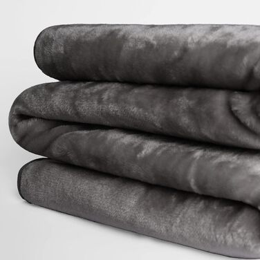 Теплий пухнастий плед DREAMSCENE з штучного хутра, антрацит, 200 x 240 см