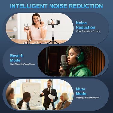 Камерний мікрофон бездротовий для iPhone/Android/Laptop, Mini мікрофон, професійний Dual USB-C, для відеозапису, стрімінгу, Vlog, YouTube, TikTok