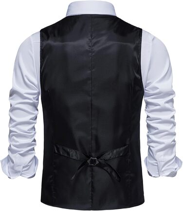 Чоловіча жилетка в клітинку Tweed, чорна, з кишенею, для бізнесу та відпочинку (M)