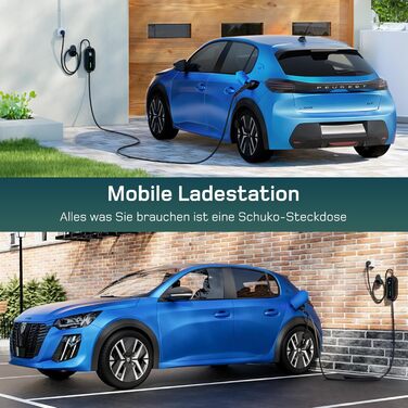 Кабель зарядки Schuko 3,68kW (1-фазний, 6-16A) для електромобілів: цифровий дисплей, 25м