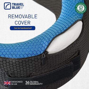 Blue Dreamer Travel Neck Pillow - Memory Foam Airplane Pillow for Travel with Breathable Mesh Fabric, Removable Cover, High Comfort & Support, Easy Storage