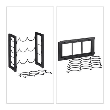 Relaxdays Black Wine Rack for 9 Bottles