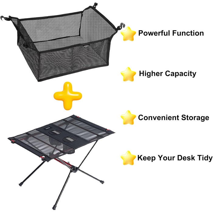 Складний алюмінієвий стіл Tentock для кемпінгу, туризму та пікніка з сітчастим чохлом