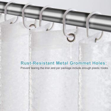 Шторка для душу Furlinic Anti-Schimmel, водовідштовхувальна, прозора, EVA, 120x180 см, 3D ефект, 8 люверсів, оздоблений камінням