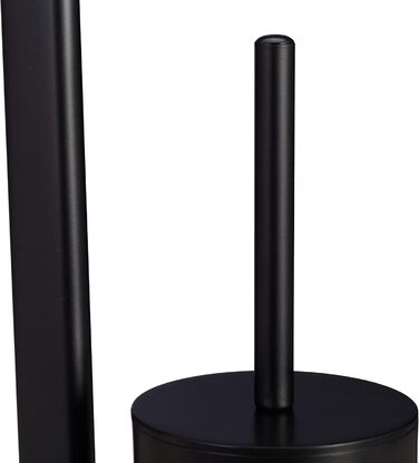 Relaxdays Toilet Accessories Set - Toilet Paper Holder, Toilet Brush & Holder, Standing, Black