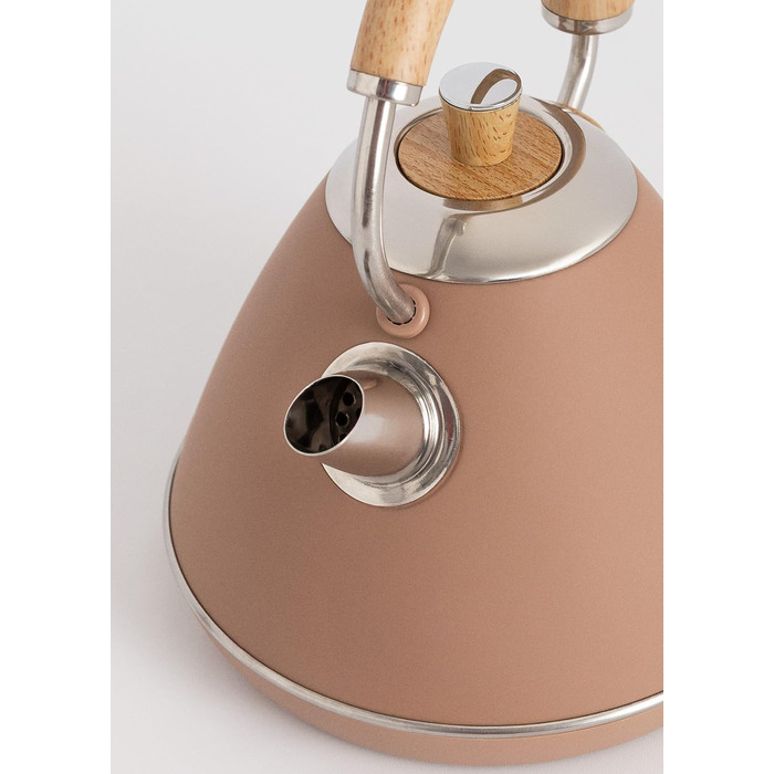 Електричний чайник RETRO PRO Mokka з регулюванням температури 1 л, автоматичне відключення, швидке кип'ятіння, антиковзаюча підставка, прозорий індикатор рівня води, 1200W