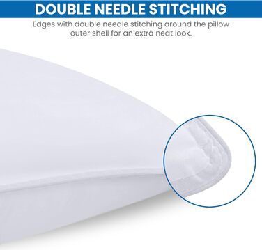 Utopia Bedding Pillow Set (2 Pack), 40 x 70 cm Sleeping Pillow, Breathable and Soft Pillow (White) 40x70 cm (2 Pack) White 2
