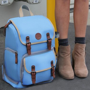 Рюкзак для камери GoPro, DSLR: рюкзак для фотоапарата, для подорожей, з відділенням для ноутбука та штатива, водовідштовхуваний, (Bleu)