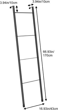 Підставка для рушників настінна металева біла – тримач для рушників, ковдр, простирадл (4 яруси, білий/чорний)