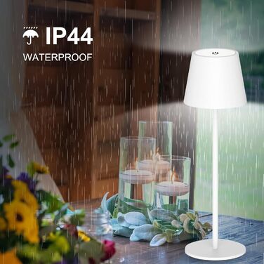 Акумуляторна LED-лампа Antela настільна бездротова диммерна, IP44, чорна, 2 шт. для дому/кафе/бару