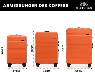 Набір валіз WITTCHEN COMODO Line: 3 шт., ABS, телескопічна ручка, TSA-замок, 4 колеса (Оранжевий)