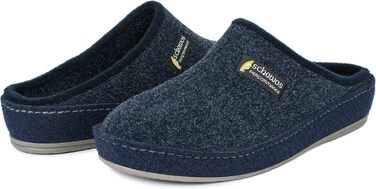Чоловічі фетрові домашні тапочки Schawos 6030 з устілкою, жорсткою підошвою, неслизькі (46 EU, темно-синій)