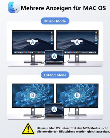 Док-станція для ноутбука Newmight з двома HDMI, підтримка 2 моніторів 4K, Ethernet 1 Gbps, PD 100W, 3 USB 3.0, SD/TF Reader, USB-C, сірий (HP/Dell)